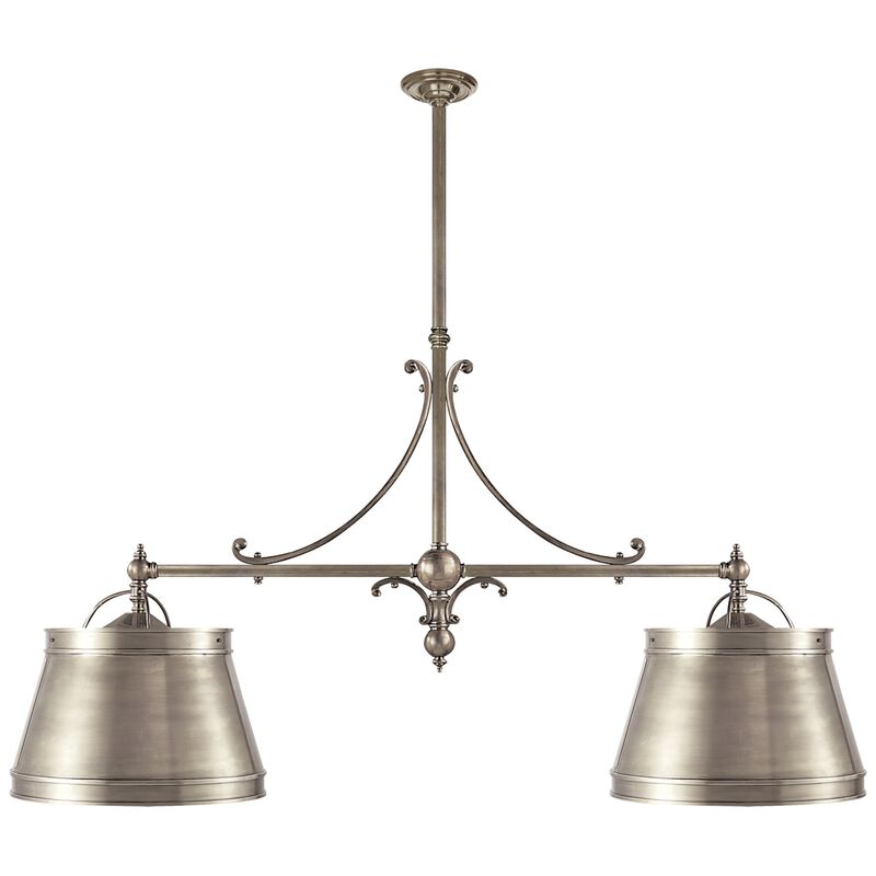 Sloane Double Shop Pendant in Antique Nickel