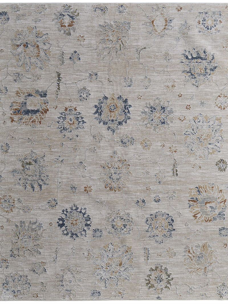 Pasha 39M9F 5' x 7'6" Taupe/Ivory/Blue Rug