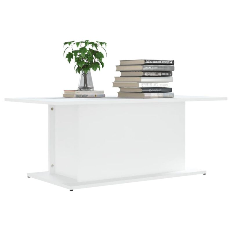 vidaXL Coffee Table White 40.2"x21.9"x15.7" Chipboard