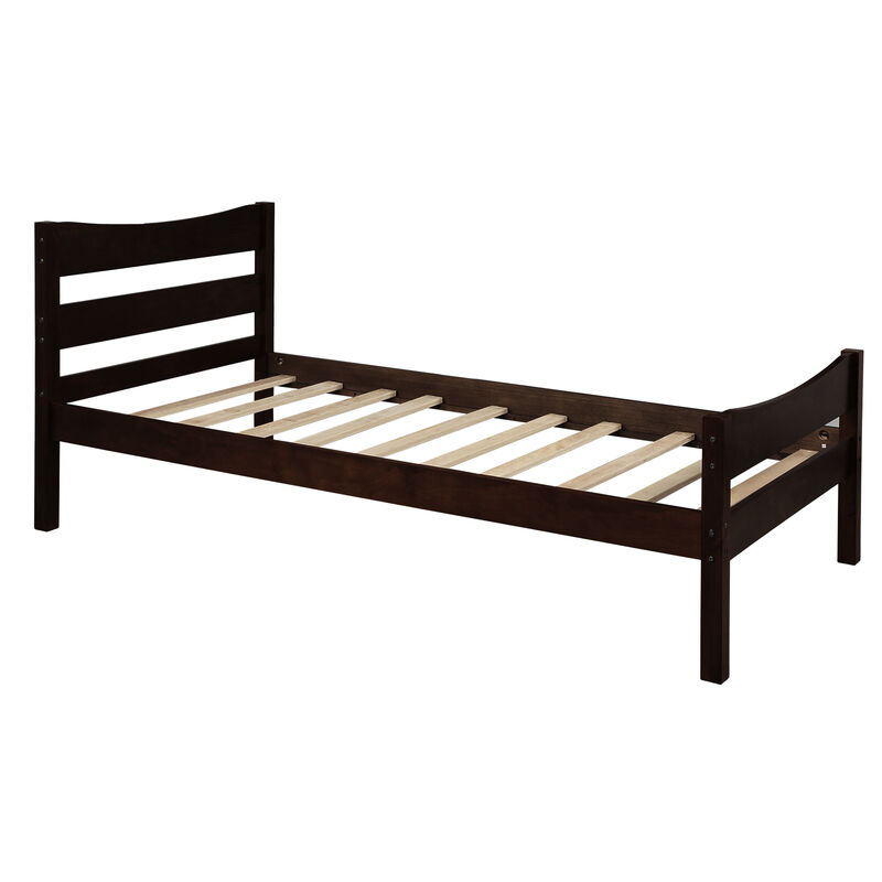 Merax Wood Platform Bed with Headboard and Wooden Slat Support