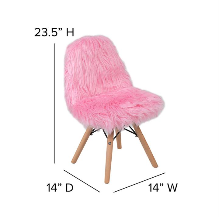 Flash Furniture Kids Shaggy Dog Light Pink Accent Chair