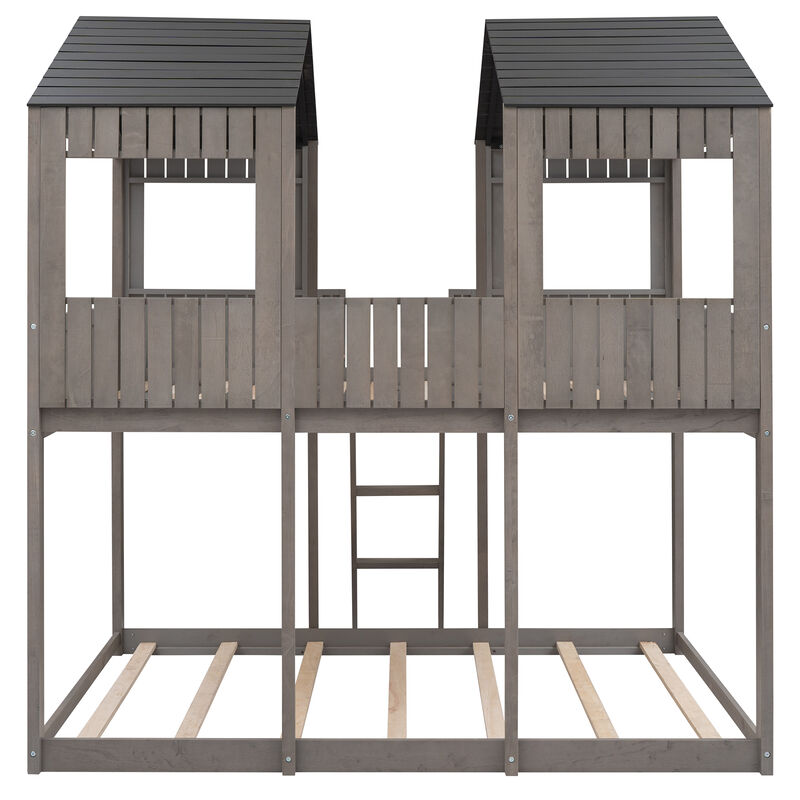 Merax Bunk Bed with Roof and Ladder