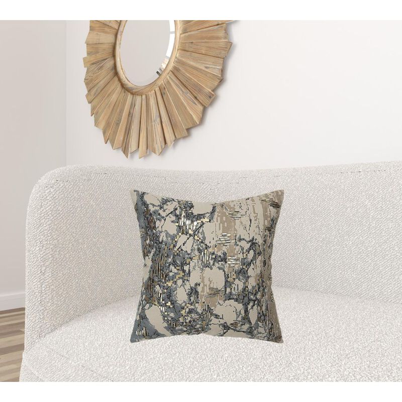 Homezia Natural Taupe Marbled Pattern Throw Pillow