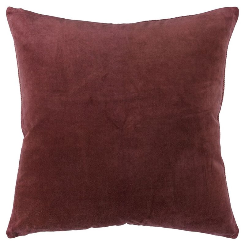 Homezia Rust Solid Reversible Cotton Velvet Throw Pillow