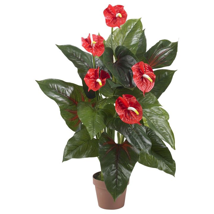 Nearly Natural 3-ft Anthurium Plant (Real Touch)