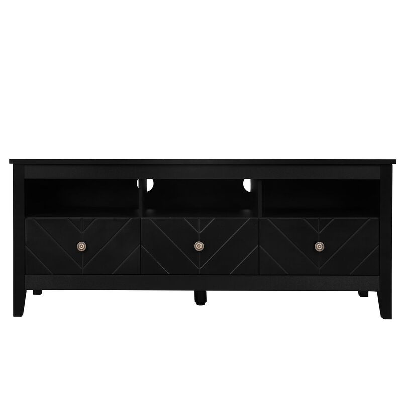 MONDAWE Mid-Century Modern Style 3 Drawer TV Stand, Entertainment Center with Storage, Media Console for Living Room