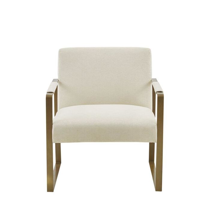 Starlight Canyon Home Beige Accent Chair with Solid Wood Frame for Living Room or Reading