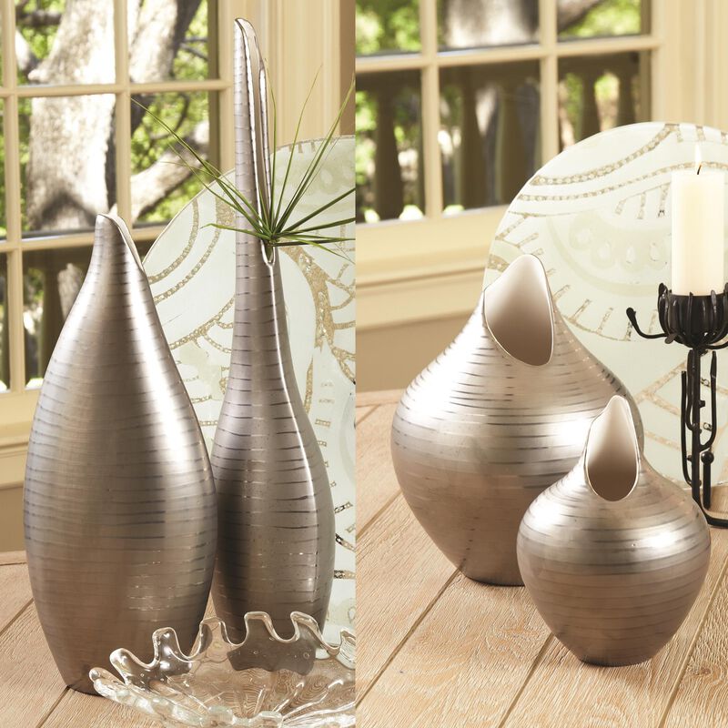 Platinum Stripe Large Vase