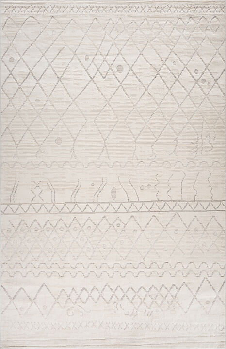 Modern Boho Abstract Beige Cream Indoor Doormat Rug