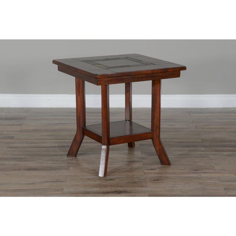 Sunny Designs Santa Fe 25 Mahogany Wood End Table in Dark Chocolate