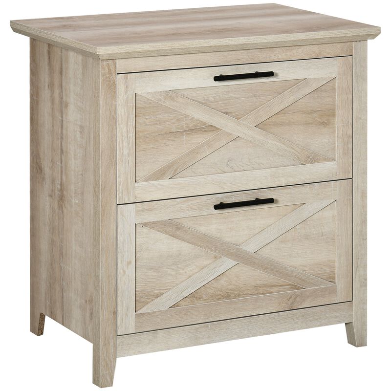 White Oak Document Storage: Retro 2-Drawer Lateral File Cabinet