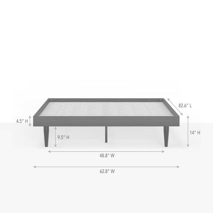 Comfort Pointe Sachse Queen Solid Wood Platform Bed Frame Black