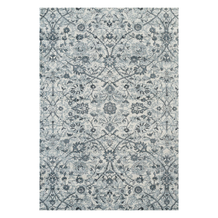 Alexandria Ivey Light Blue Floral Area Rug