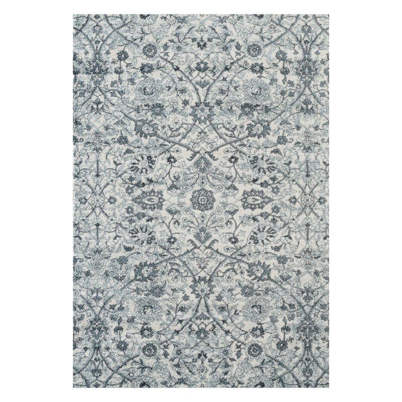 Alexandria Ivey Light Blue Floral Area Rug