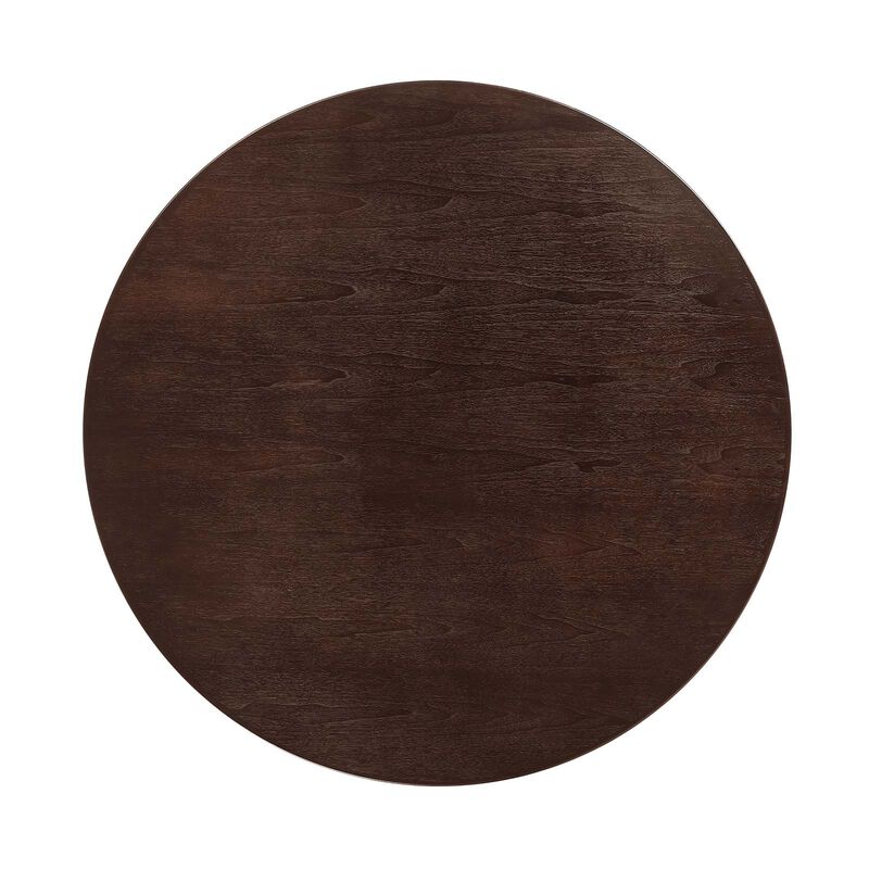 Modway - Lippa 48" Round Wood Grain Dining Table Gold Cherry Walnut