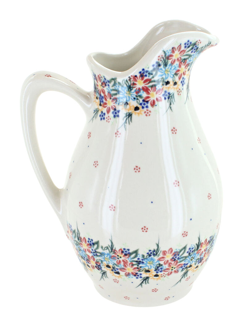 Blue Rose Polish Pottery Butterfly Pitcher