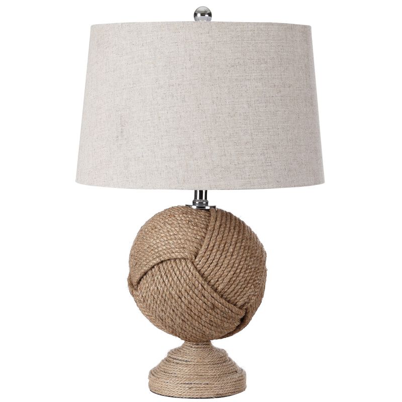 Monkey's Fist 24" Knotted Rope LED Table Lamp, Brown