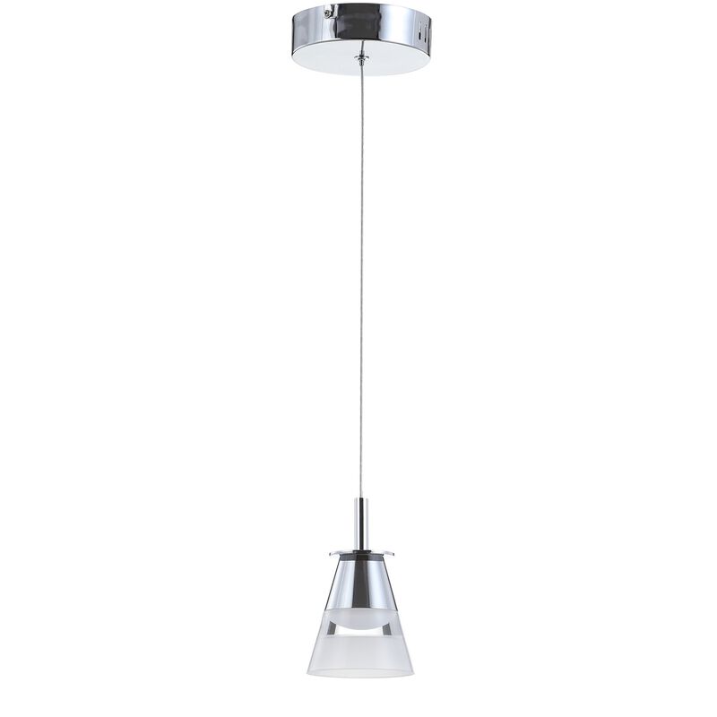 Alain 5" 1-Light Adjustable Metal Integrated LED Pendant, Chrome