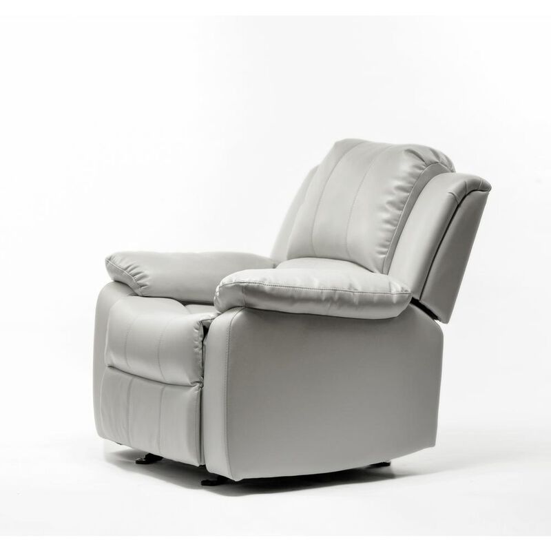 Comfort Pointe Clifton Ivory Leather Gel Glider Rocker Recliner