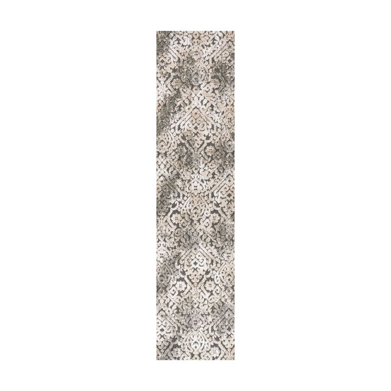 Duenas High-Low Shabby Damask Area Rug