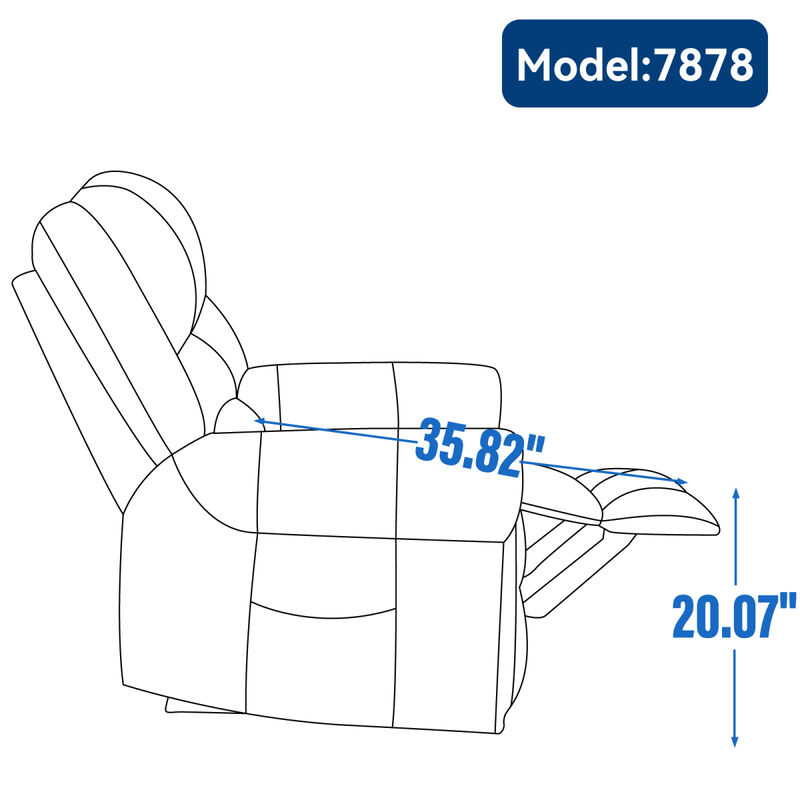 Heavy Duty Leather Recliner with Heat & Massage