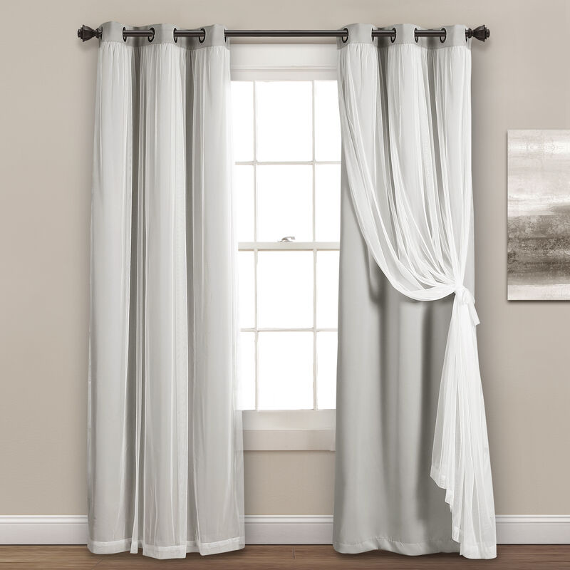 Lush Décor Grommet Sheer Panels With Insulated Blackout Lining