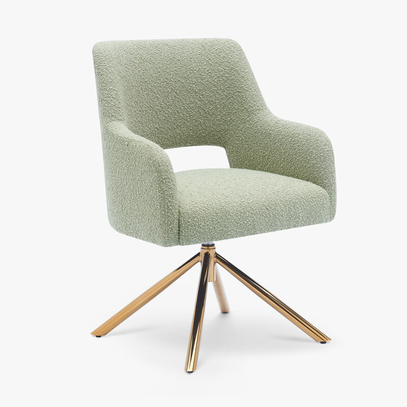 WestinTrends Mid-Century Modern Wide Boucle Swivel Accent Arm Chair