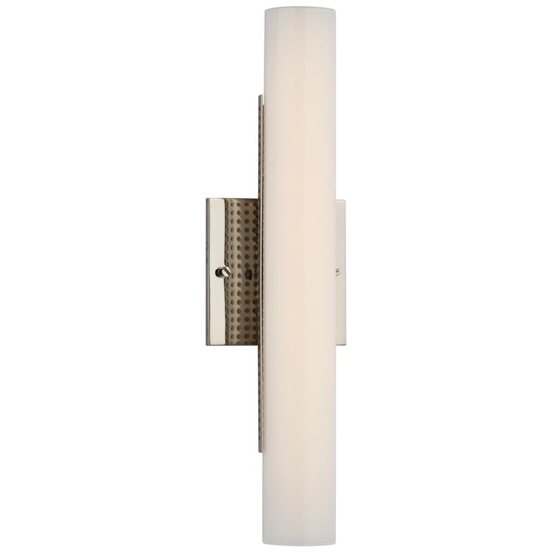 Precision 15" Bath Light in Polished Nickel with White Glass