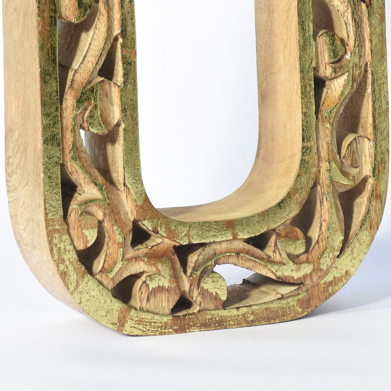 Vintage Natural Gold Handmade Eco-Friendly "O" Alphabet Letter Block For Wall Mount & Table Top Décor