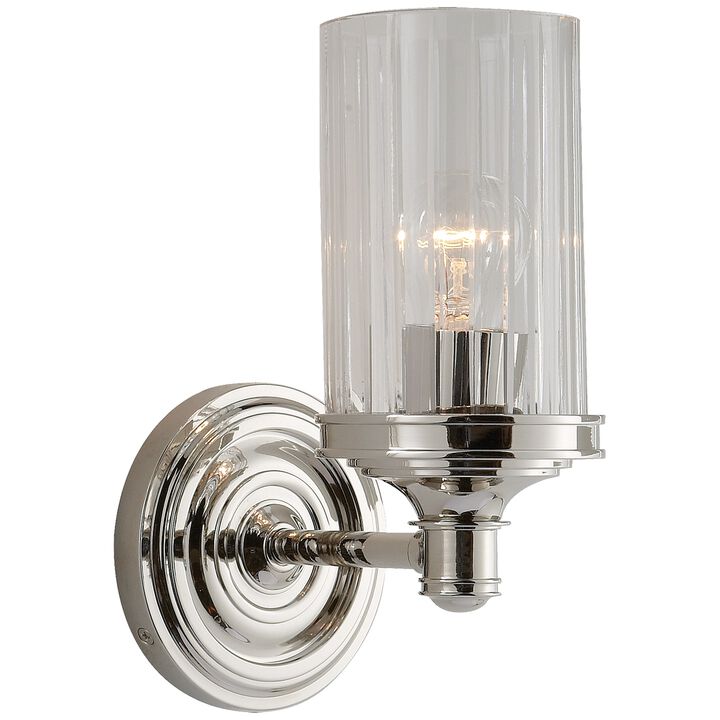 Ava Single Sconce in Polished Nickel