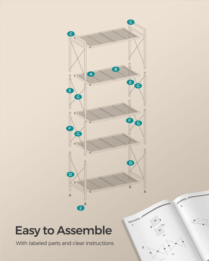 23.6" Wide Storage Rack with X Side Frames Cloud White