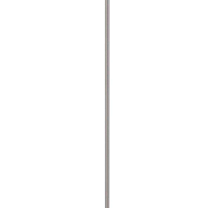 Sie 59 Inch Floor Lamp, Gray Linen Shade, Round Base, Silver Metal Pole - Benzara