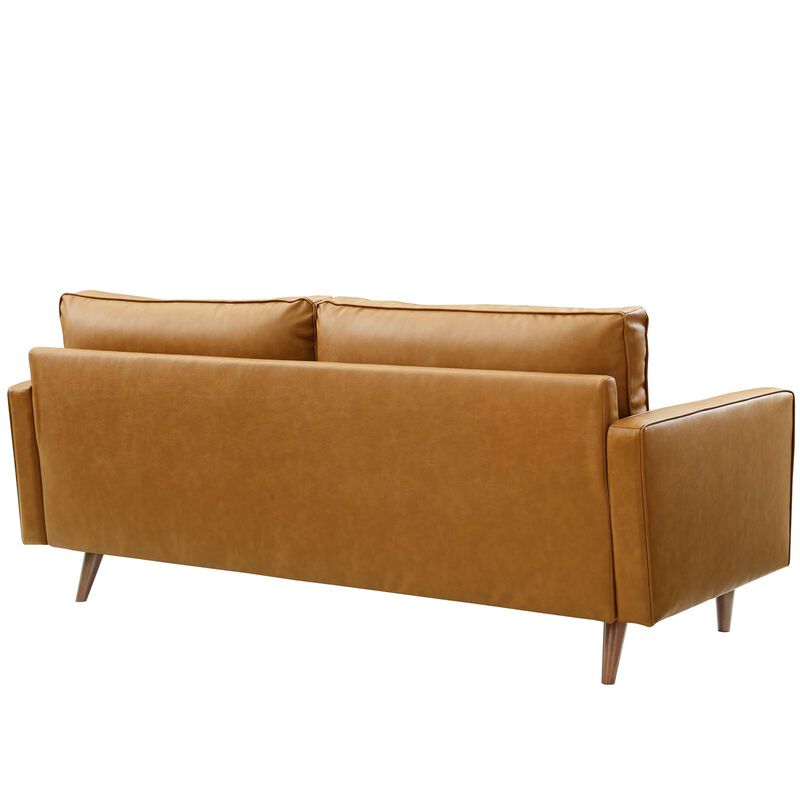 Valour Upholstered Faux Leather Sofa Brown