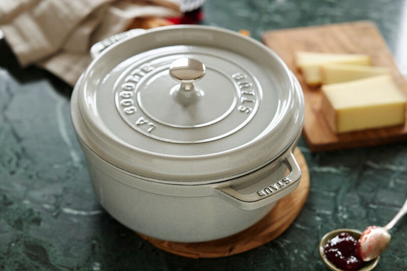 Staub Cast Iron 7-qt Round Cocotte - Basil