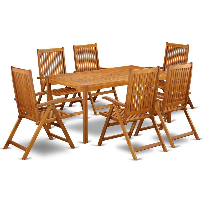 Wooden Patio Set Natural Oil