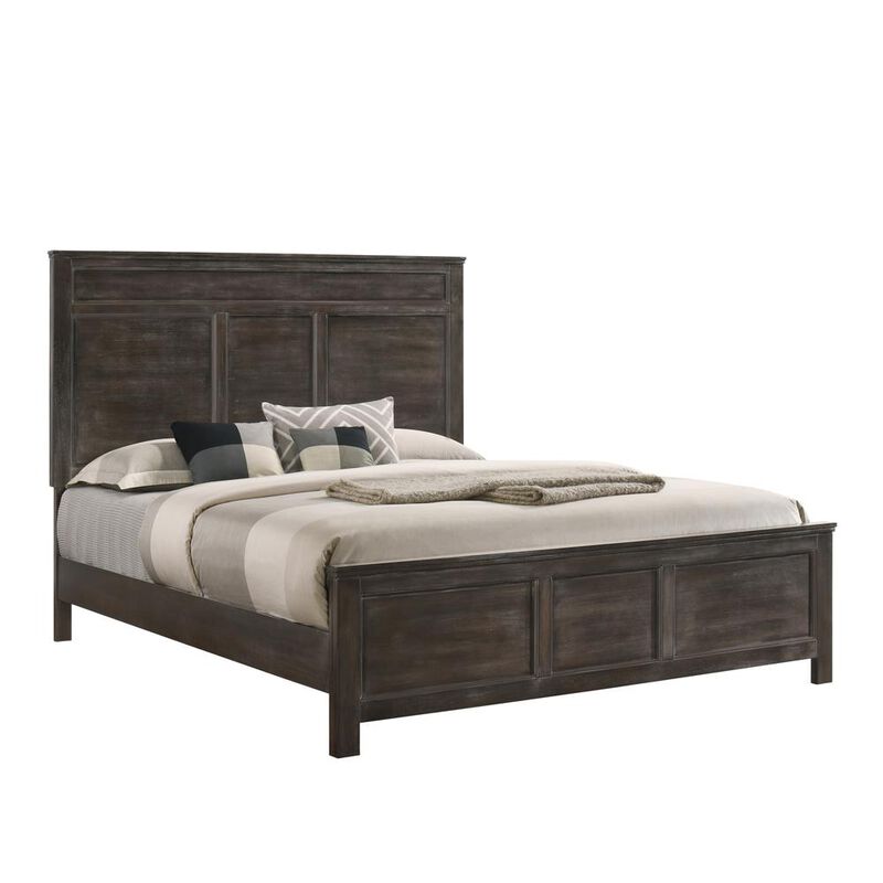 New Classic Furniture Furniture Andover Contemporary Solid Wood 5/0 Queen Bed in Nutmeg