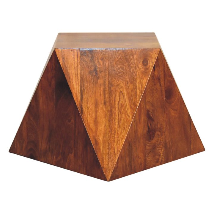 Artisan Furniture Chestnut Abstract  Solid Wood End Table