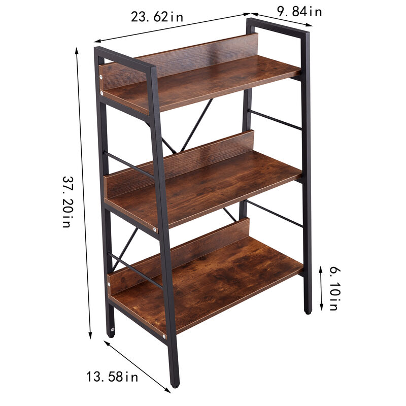 3 Layer Display Bookshelf Ladder Shelf Storage Shelves Rack