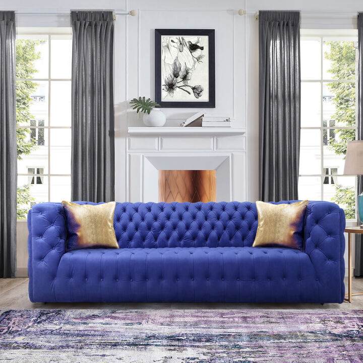 Pasargad Home Vicenza Collection Velvet Tufted Sofa