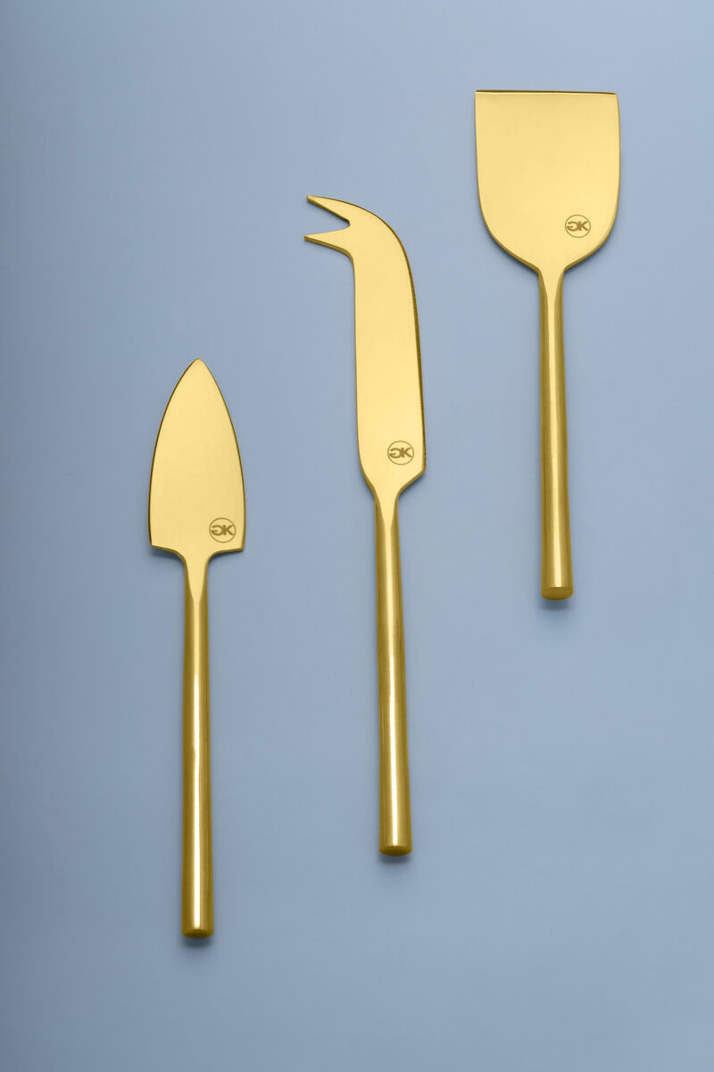 Atlas Gold Cheese Knives, Set of 3