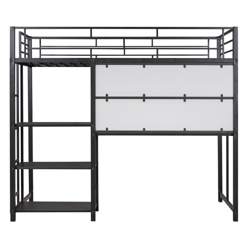 Merax Metal Loft Bed with Desk and Ladder