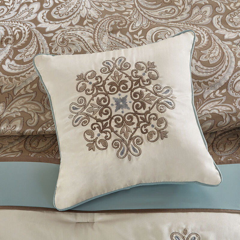 Gracie Mills Garret 7-Piece Paisley Jacquard Comforter Set