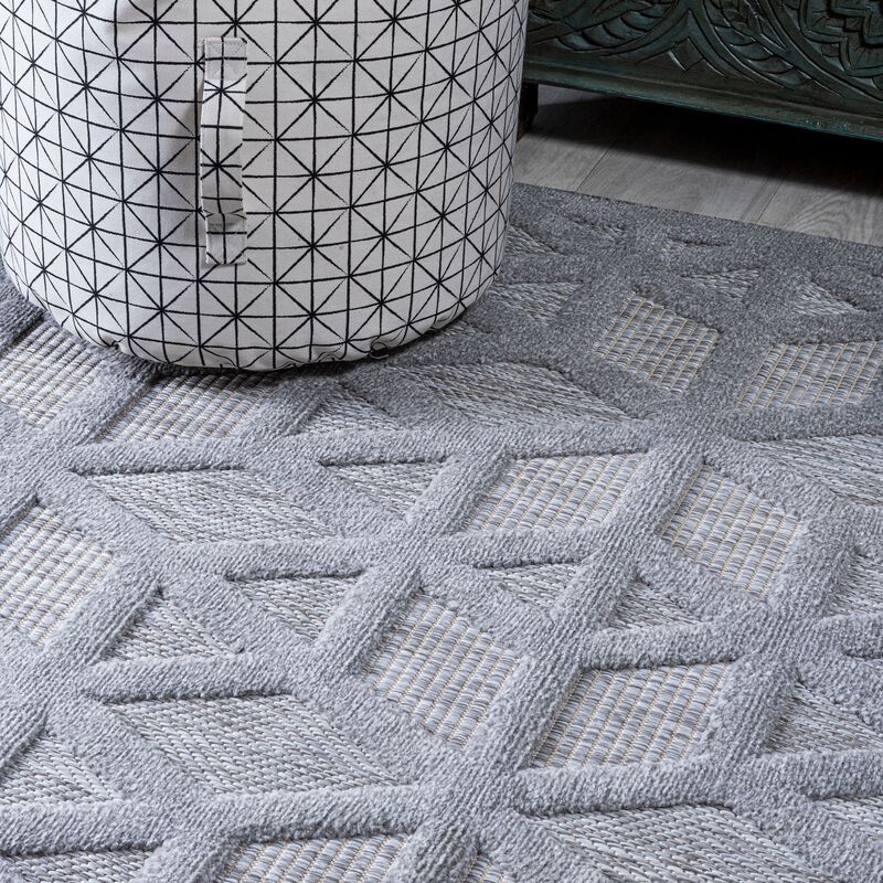 Talaia Neutral Geometric Indoor/Outdoor Area Rug