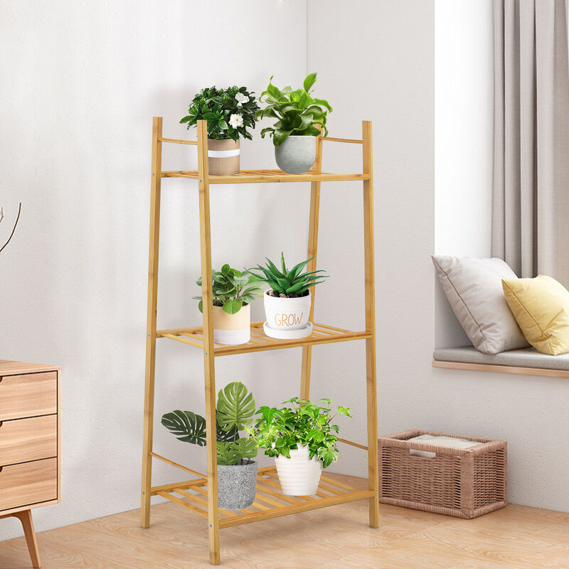 3 Tiers Vertical Bamboo Plant Stand