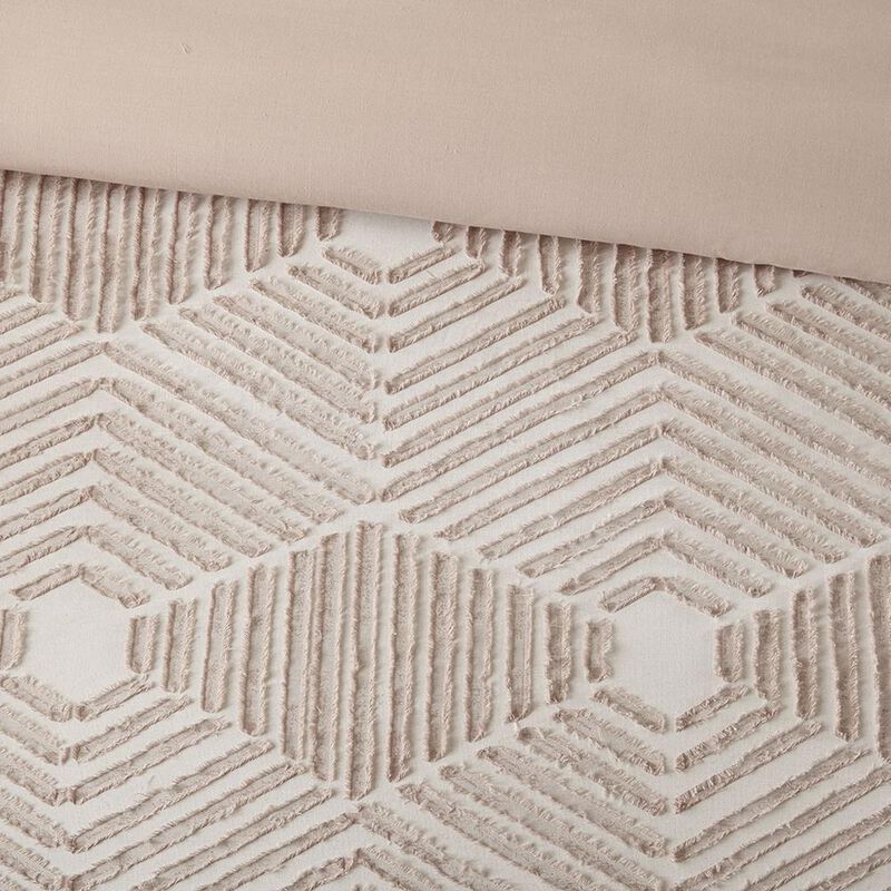 Belen Kox Blush Geometric Clipped Jacquard Comforter Set, Belen Kox