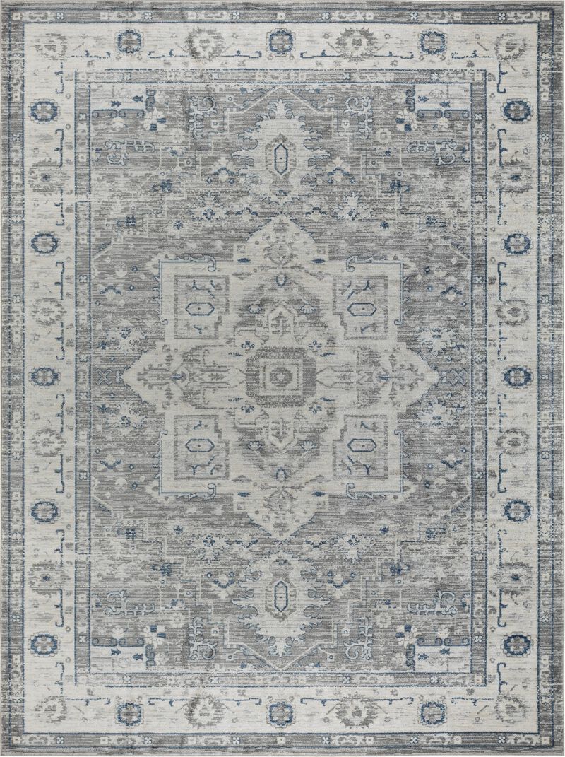 Pasargad Home Turkish Heritage Design Grey Area Rug- 8' 6" X 11' 6"