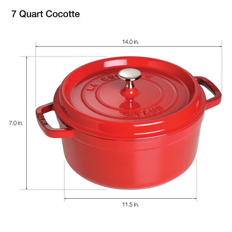 Staub Cast Iron 7-qt Round Cocotte - Basil