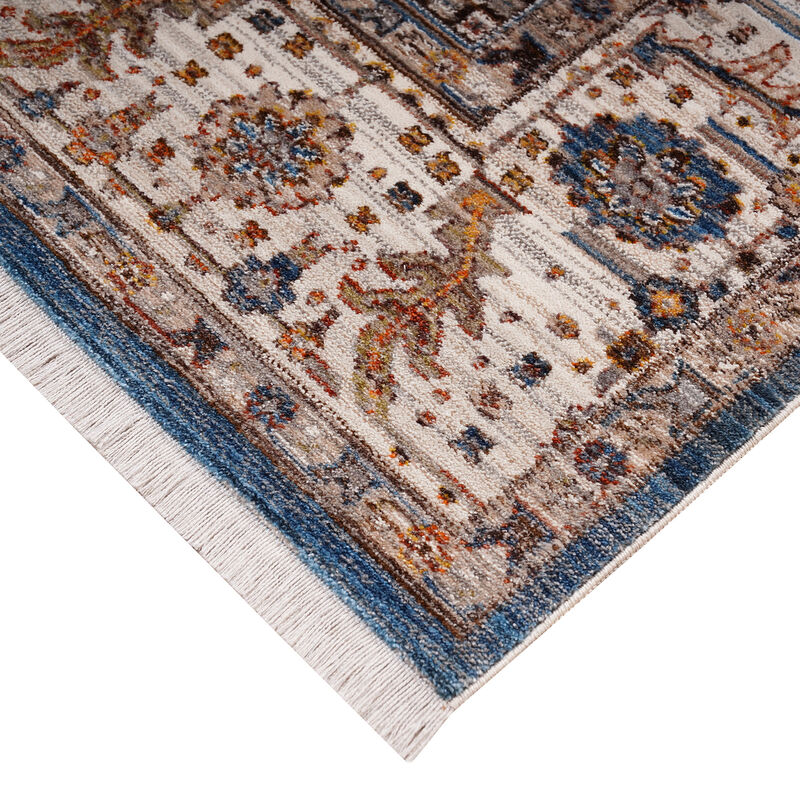 Arcadia Northam Blue Oriental Polyester Area Rug