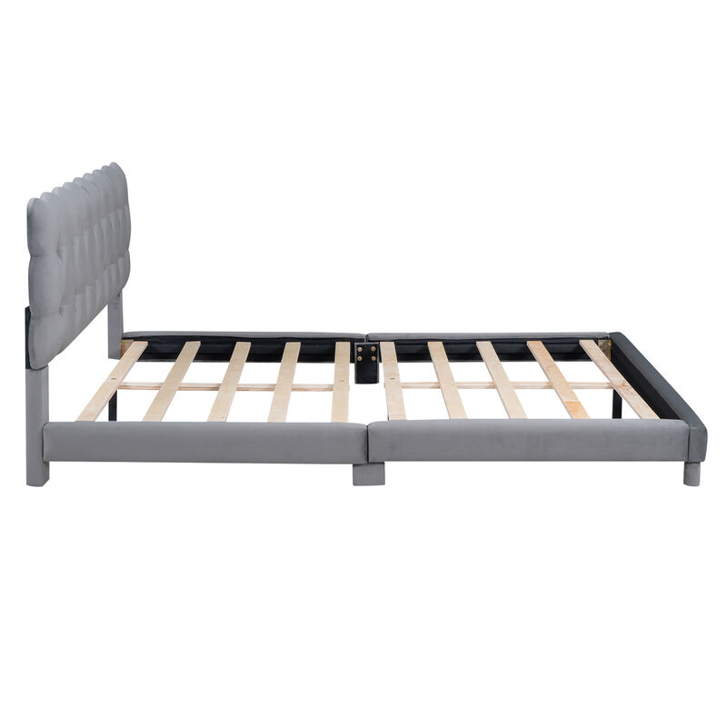 Merax Modern Upholstered Platform Bed with Headboard