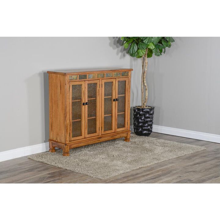 Sunny Designs Sedona 42 Adjustable Shelf Wood Bookcase in Rustic Oak